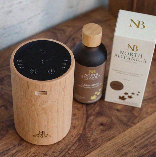 Glow - Waterless Essential Oil Diffuser - Wireless, Portable, 600 sq. ft. - Solid Wood Finish